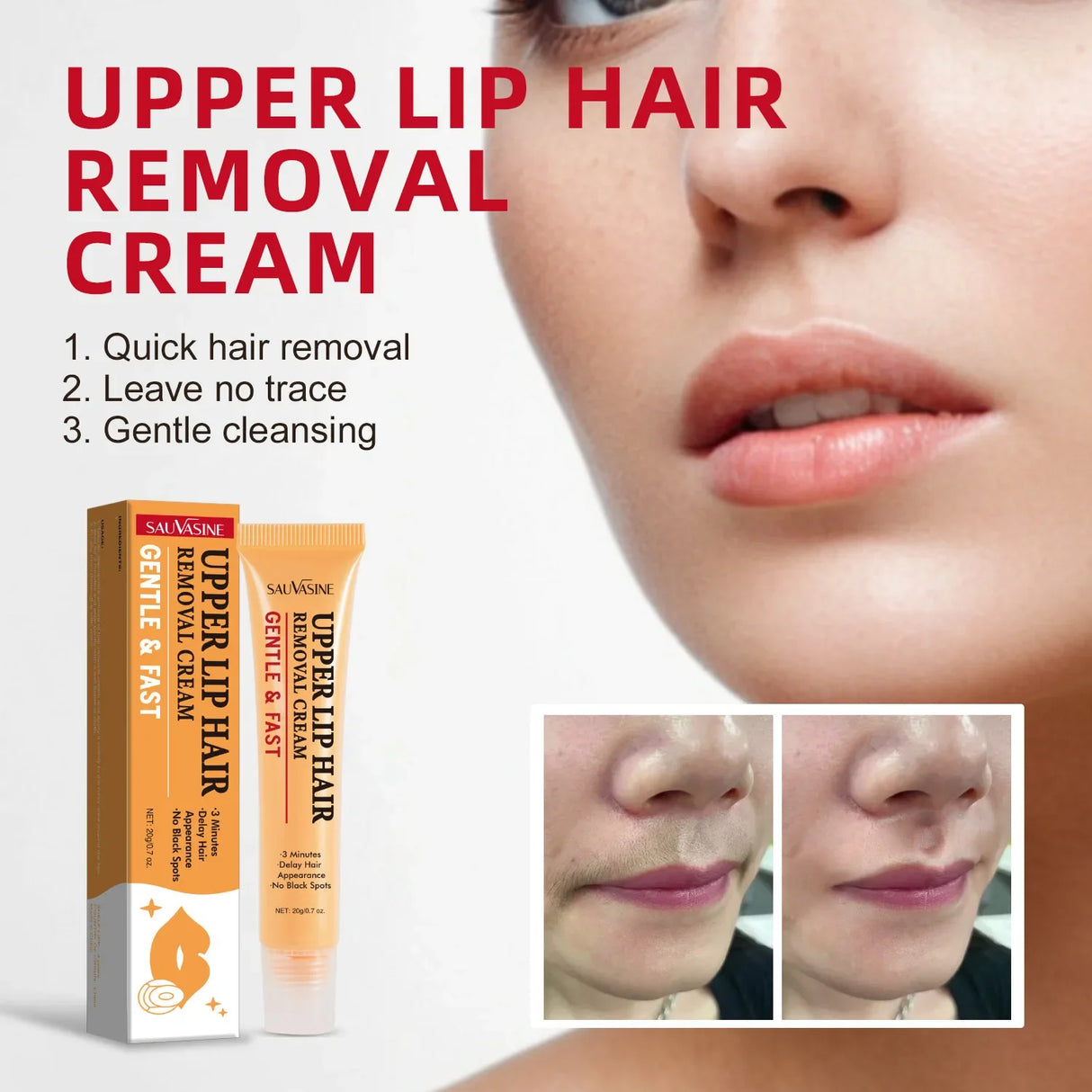 3 Minutes Fast Hair Removal Cream Painless Hair Growth Inhibitor Lip Face Arm Armpit Leg Permanent Depilatory for Men Women Care