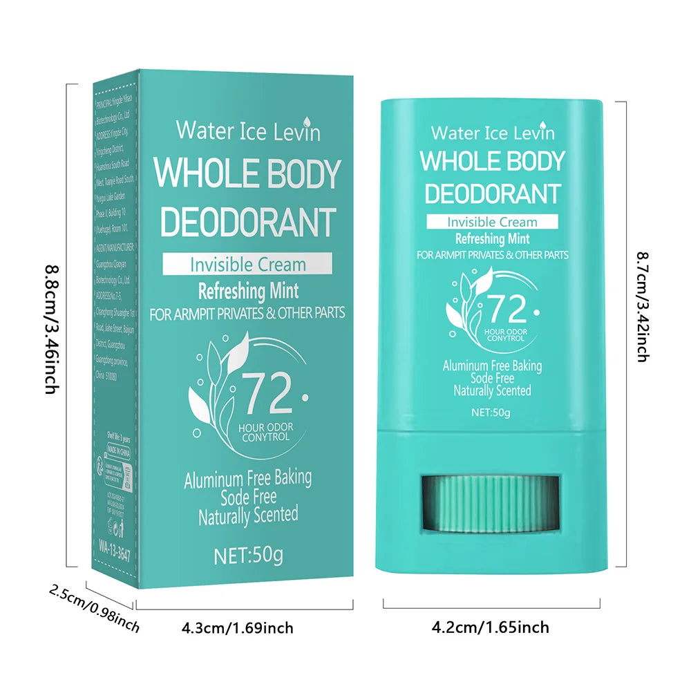 Whole Body DeodorantInvisible Cream Stick Deodorizing Fast Drying Retain Scent Refreshing Body Wrist Odor Anti Sweat Creams for