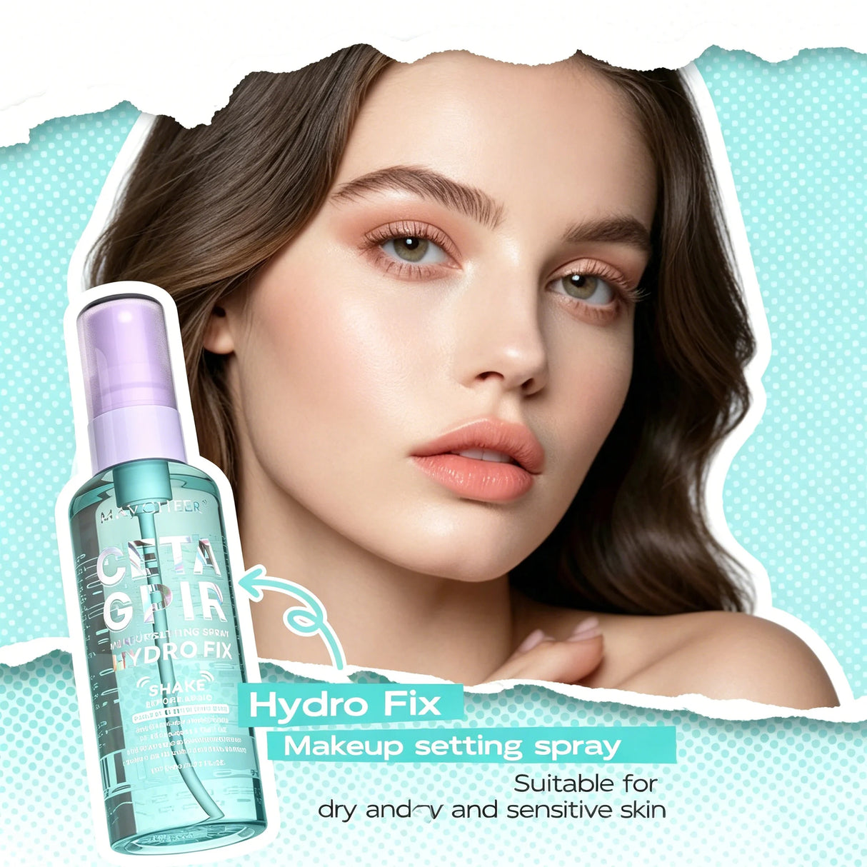 MAYCHEER Setting Spray Soft-focus Mist Matte Waterlight Oil Control Non-Smudging Non-Tight Waterproof 24H Long-lasting Cosmetics