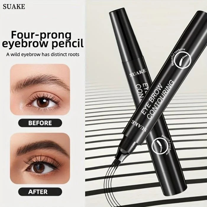 Four-Pronged Eyebrow Pencil, Four-End, Long-Lasting, Non-Smudged, Water-Resistant, Anti-Smudged Eyebrow Pencil