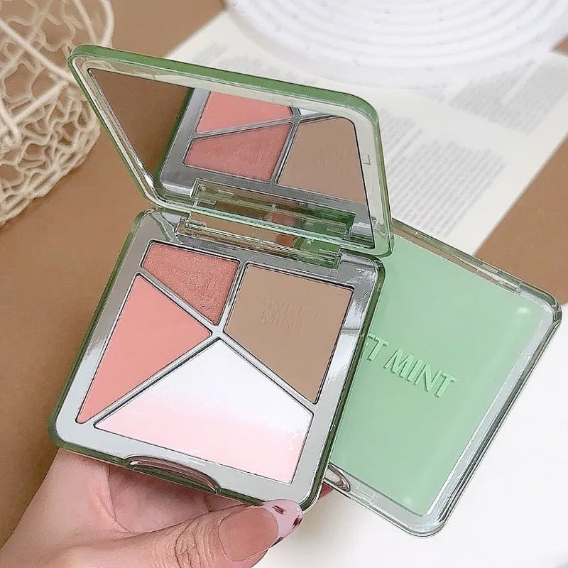 All-in-One Contour Palette Makeup Pearlescent Highlighter&Matte Nose Shadow Shimmer Sculpt&Define Beauty Natural Finish Cosmetic