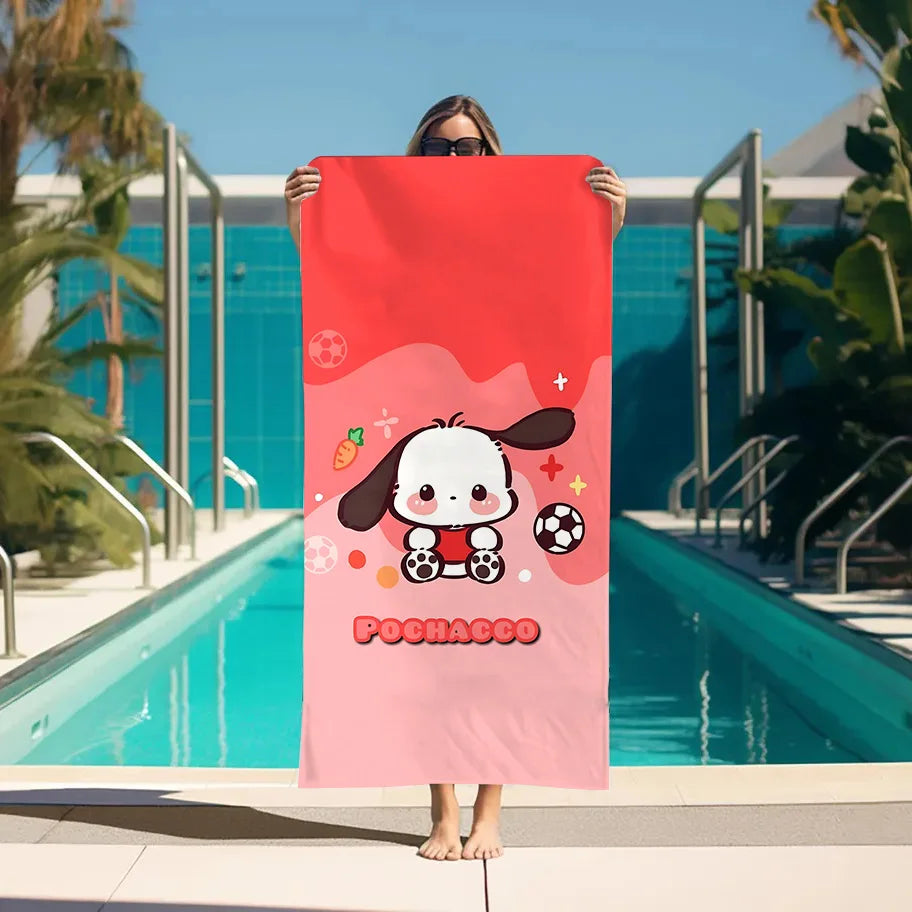 Beach Towels P-Pochacco Bathroom Turban for Hair Drying Personal Care Large Bath Towels Sauna Bathroom Set Accessories Gym Towel