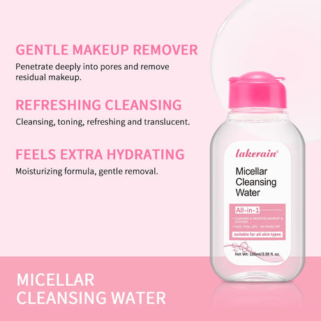 100ml Garnier Micellar Water Hydrating Facial Cleanser Deep Makeup Remover Cleaning Water Refresh Hydrate Cleansing Skin