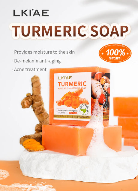Natural Turmeric Whitening Body Wash, Deeply Clean Skin, Remove Dark Spot, Pimple, Acne, Smooth Skin, For Face & Body Soap Bar