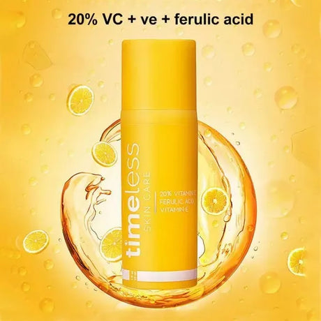 Timeless 20% Vitamin C Serum with Ferulic Acid & Vitamin E, Hydrating & Firming Face Serum, 30ml Antioxidant Skin Care