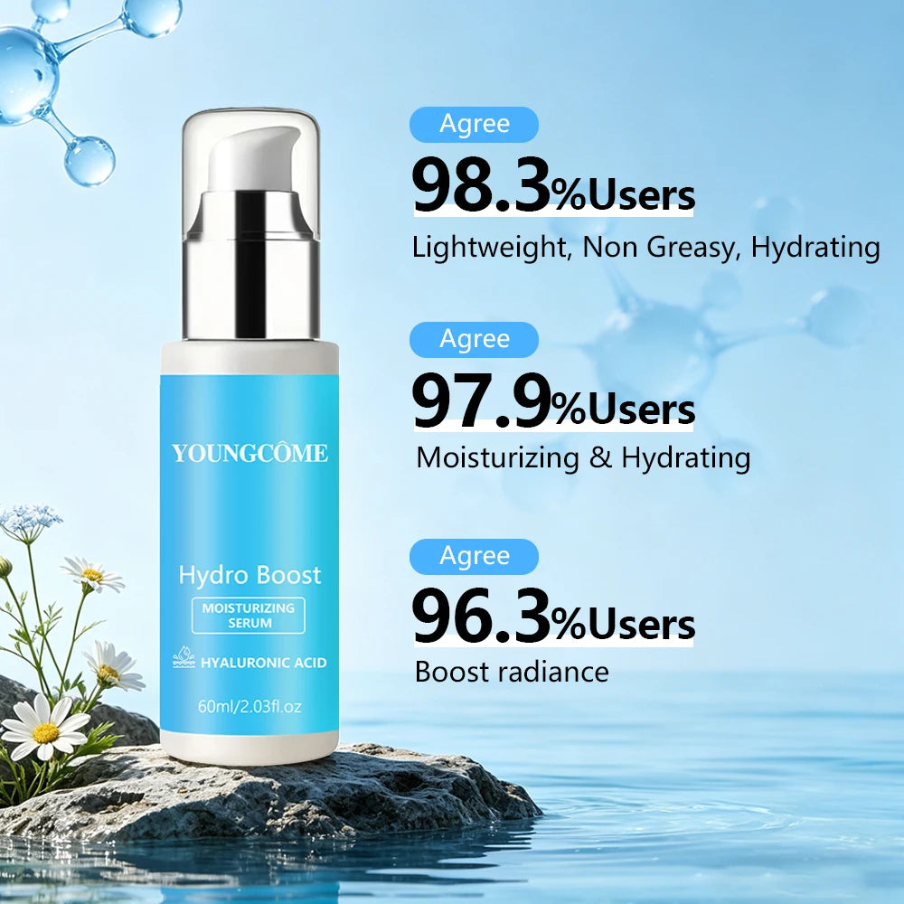 Hydro Boost Hyaluronic Acid Moisturizing Serum - Instant Hydration, Non-Greasy, Fast-Absorbing, Long-Lasting Moisture for Dry