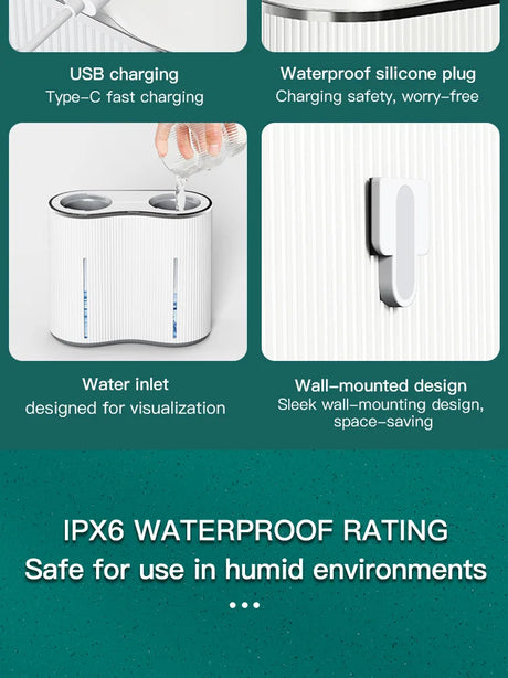 Double-Head Touchless Foam/Gel Infrared Induction Electric Automatic Senor Soap Dispenser Wall-Mounted Hand Washing Pump Machine