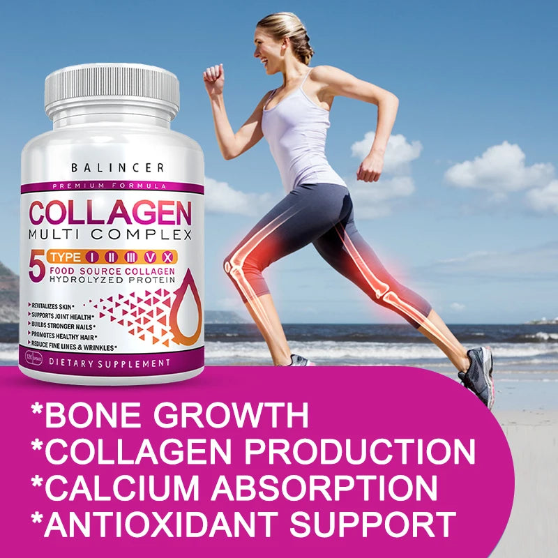 Multi Collagen Supplement - Skin Care Capsules, Firming Skin, Promoting Hair and Nail Growth, Anti-oxidant
