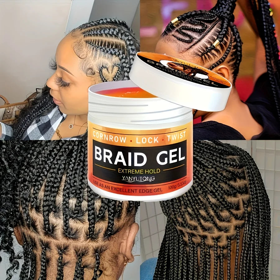 Styling Braiding Gel Wax Carbomer Long Lasting Strong Hold Pomade Anti-Frizz Smooth Hair Finishing Shaping Hair Edge Control