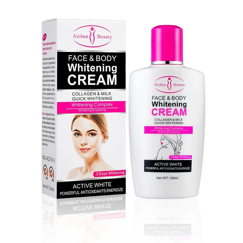 Body Lotion Whitening Moisturizing Dark Skin Bleaching Collagen Milk Face Body Cream Skin Care Body Leg Arm Lightening Smooth