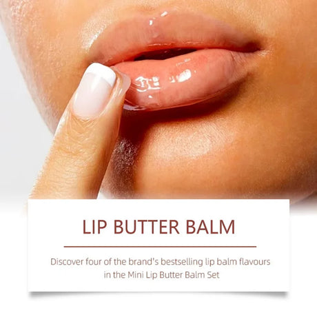 4 Pcs Mini Lip Butter Balm Set Moisturizing Vanilla Beige Brown Sugar Makeup Fast Ship Gift Kit