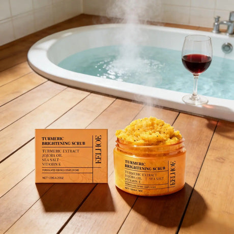 EELHOE Turmeric Scrub Lighten Skin Brightening Products Full Body Cleaning Dead Skin Remover Smooth Sea Salt Exfoliating Scrub