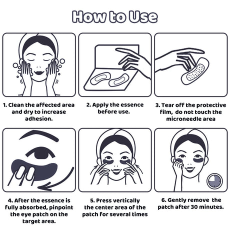 Hyaluronic Acid Microneedle Eye Patches Mask For Anti Aging Dark Circles Moisturizing Under Eye Gel Pads Skin Care