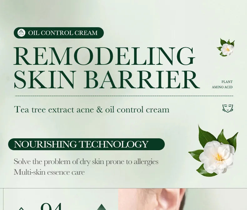 SADOER Tea Tree Acne Removing Face Cream Anti Acne Hydrating Oil Control Moisturizing Facial Creams Face Skin Care Products