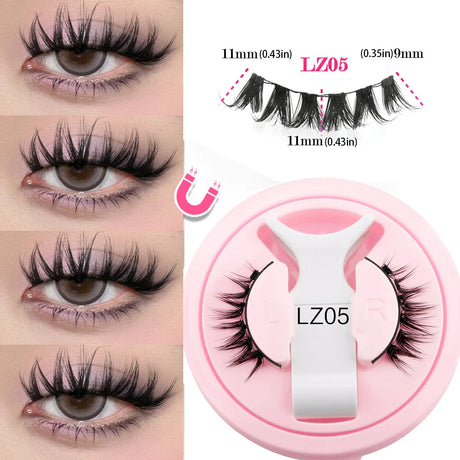 1 Pair Magnetic Eyelashes Set Reusable Easy to Use Eyelash Extension Tools Natural Curler False Eyelashes With Magnetic Tweezers