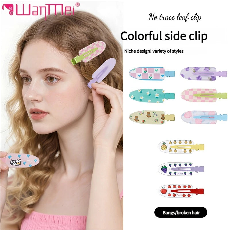 10pcs Candy Color Fruit Hair Bang Clip Summer Hairpin No Crease Hair Side Clamp For Girls Beauty Styling Accessories Set