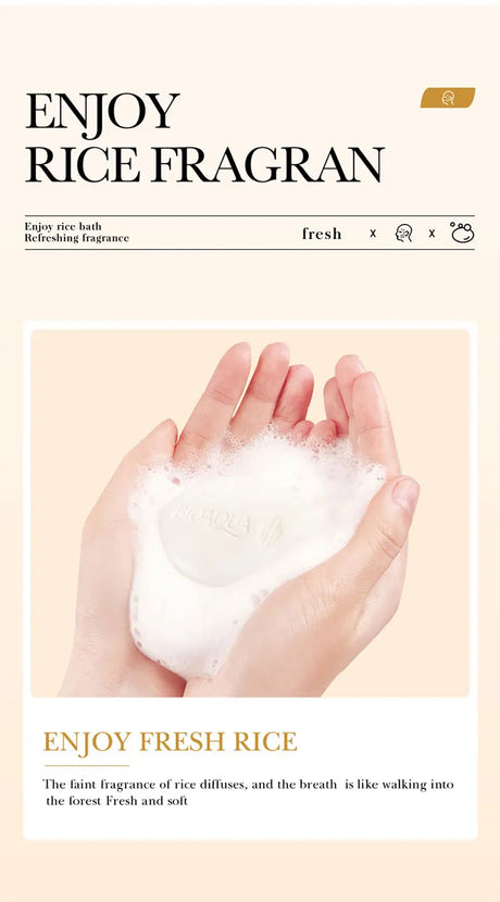 Rice Original Essence Deep Cleaning, Moisturizing Nourishing Facial Cleansing Soap Refreshing Oil Control Facial Wash Hand Soap