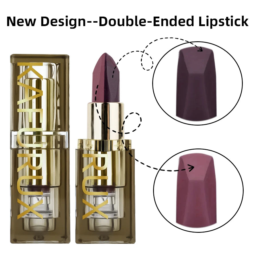 1PC Two-tone Waterproof Velvet Nude Lipstick Sexy Purple Brown Pigments Makeup Long-lasting Professional Cosmetics for Women Lip
