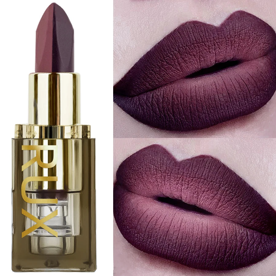 1PC Two-tone Waterproof Velvet Nude Lipstick Sexy Purple Brown Pigments Makeup Long-lasting Professional Cosmetics for Women Lip
