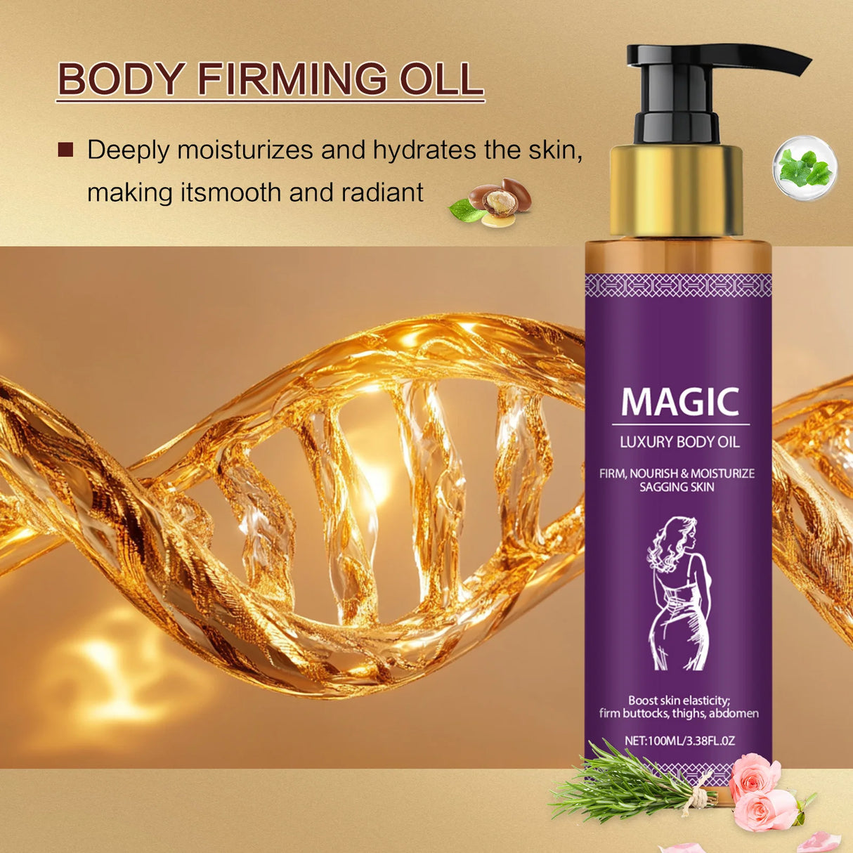Tightening Body Oil Lightening Improve Dry Brightening Nourishing Lifting Firming Smooth Anti Cellulite Skin Care Massage Care