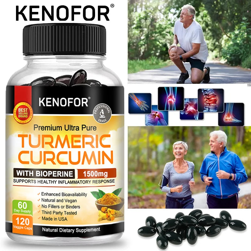 Kenofor Curcumin Antioxidant - Helps Reduce Post-exercise Inflammation and Supports Joint Health, Non-GMO, Gluten-free