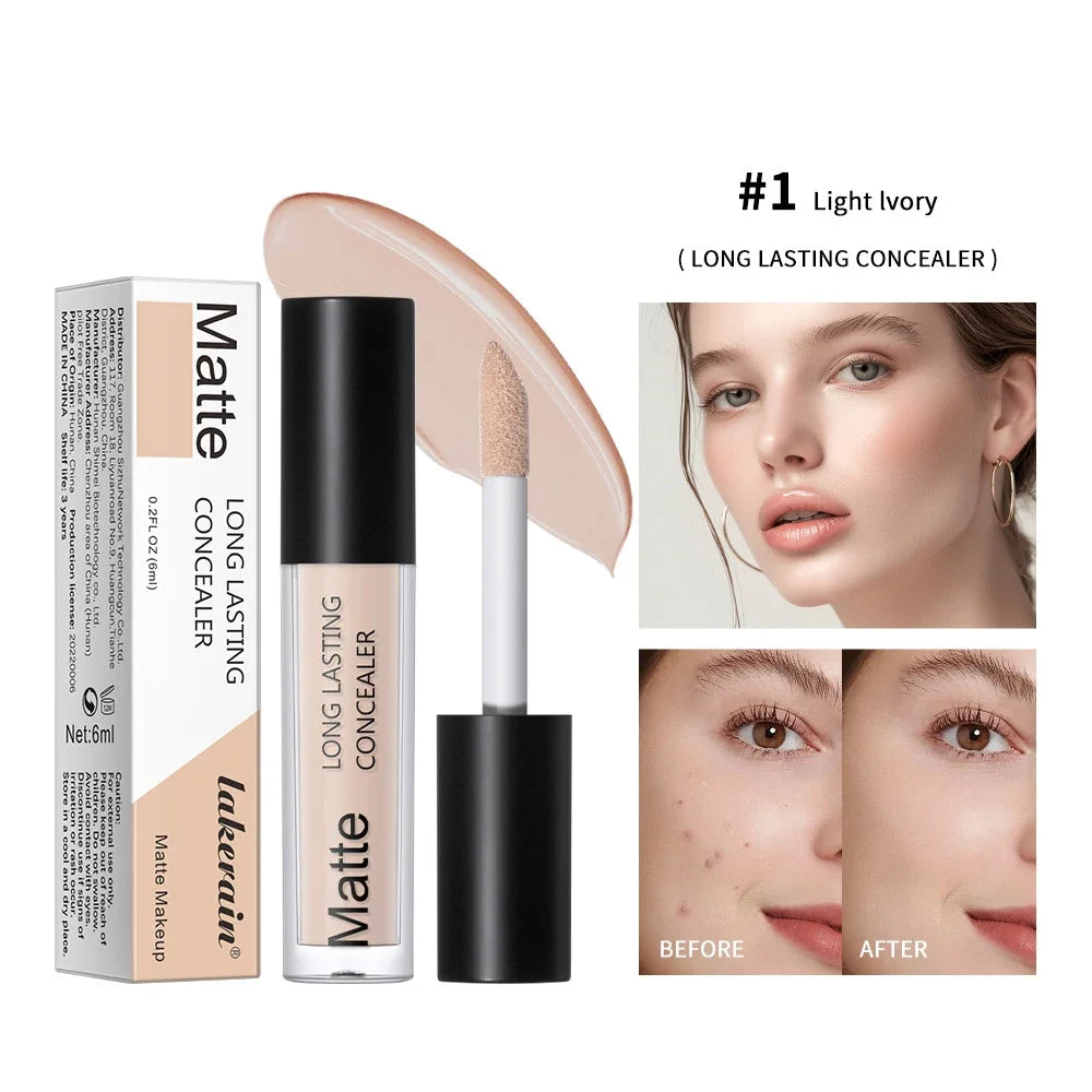 Dark Circles Acne Marks Cover Matte Face Concealer Brighten Skin Tone Repair Makeup Cosmetic for Women Daily