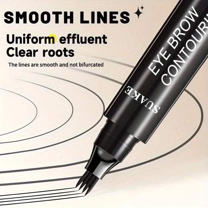 Four-Pronged Eyebrow Pencil, Four-End, Long-Lasting, Non-Smudged, Water-Resistant, Anti-Smudged Eyebrow Pencil