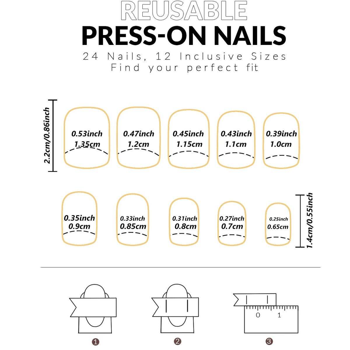 24pcs Upgrade Your Look With White Gradient Almond False Nails 1pc Nail File & 1Nail Glue Sticker Kit Nails
