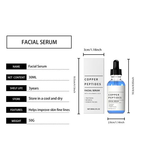 Copper Titanium Essence Hyaluronic Acid Serum For Sensitive Dry Moisturizing Brightening Soothing Face Skin Care Essence
