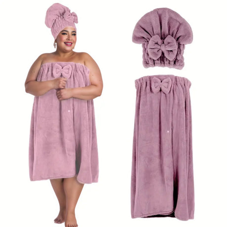 Womens Wrap Towel with Hair Towel Bath Towel Wrap Shower Dress Towel Spa Wraps for Women's Bathrobe