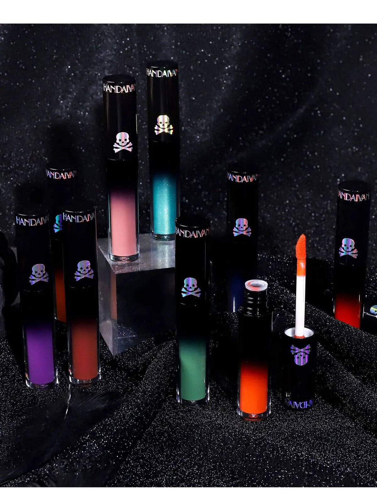 Matte Vampire Black Purple Lipstick Waterproof Long Lasting Lip Gloss Halloween Christmas Moisturizing Pigmented Lip Makeup