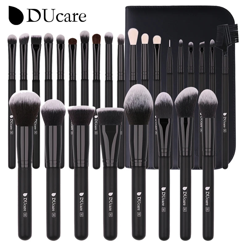 DUcare Black Makeup Brush Professional Makeup Eyeshadow Foundation Powder Soft Synthetic Hair Makeup Brushes Brochas Maquillaje
