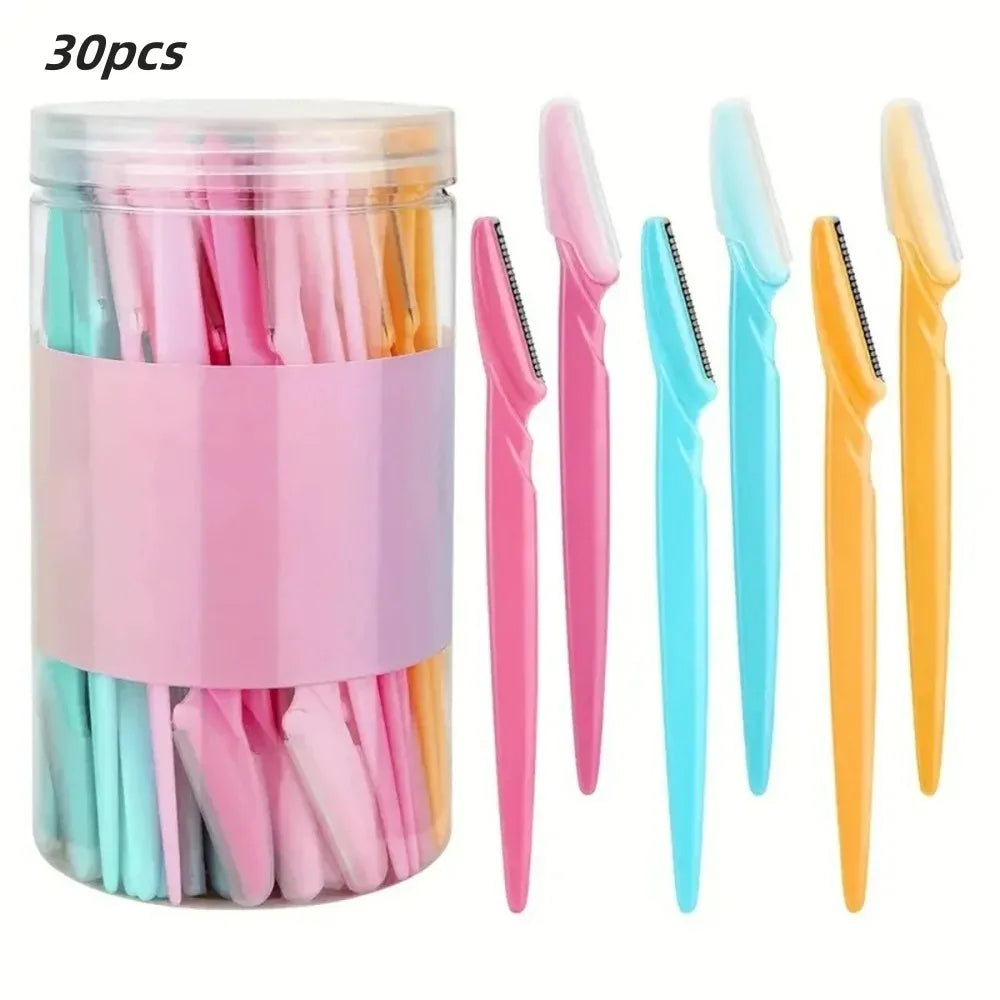 3/30/40Pcs Body Hair Removal Shaver Blades Eyebrows Shaping Knife Eyebrow Trimmer Makeup Beauty Tools Safe Eye Brow Razor Face