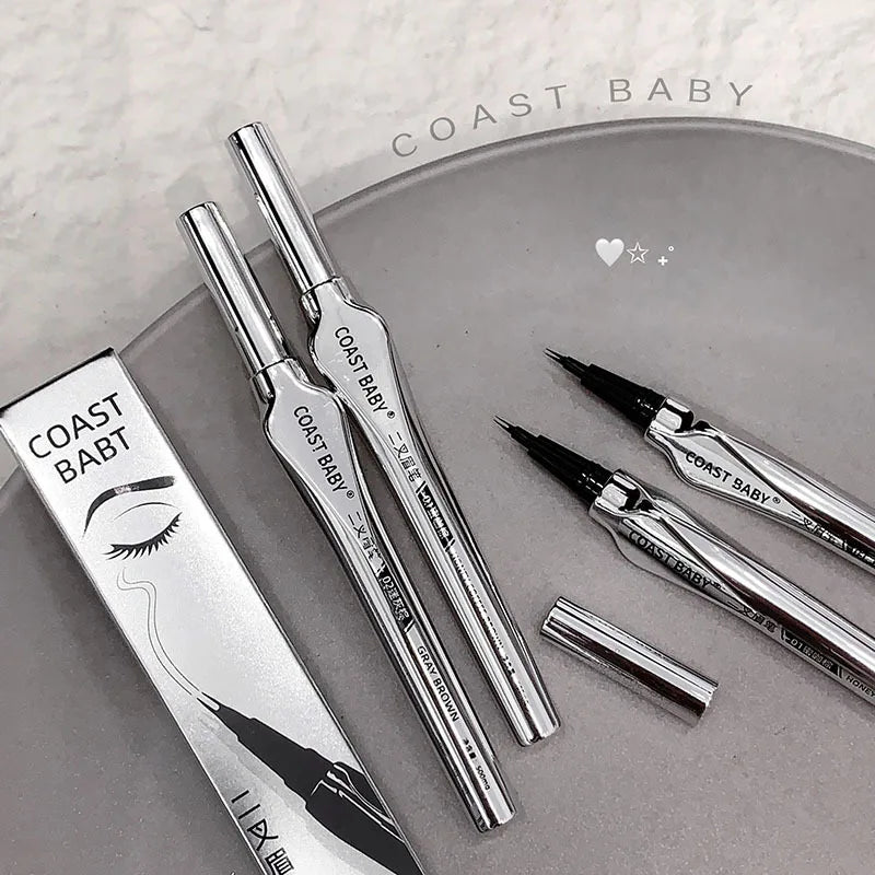 Natural Hair-Like Strokes Eyebrow Pen COAST BABY 2 Forks Tip Waterproof Long Lasting Smudge Proof Brow Pen