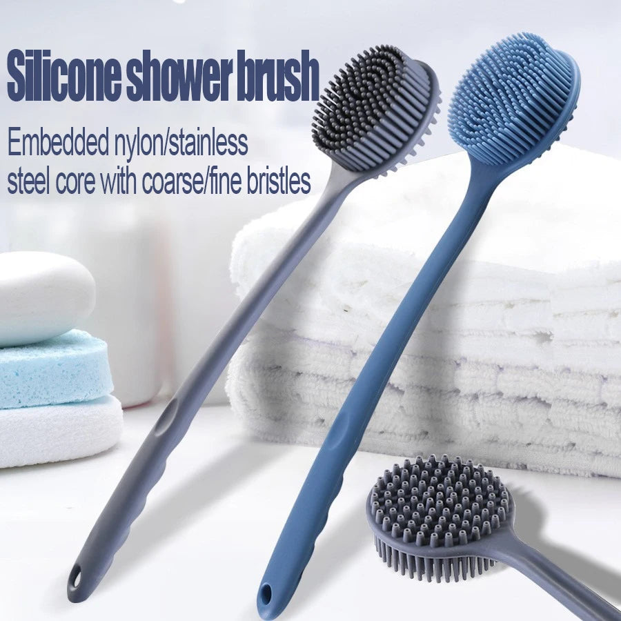 Silicone Shower Brush Body Exfoliating Dry Brushing Bathroom Back Bath Brush for Shower Brush for The Back