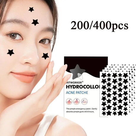 200/400pcs Black Acne Patch Facial Skin Care Fade Blemishes Pimple Marks Closed Acne Blemishes Cover Acne Pimple Repair Patch