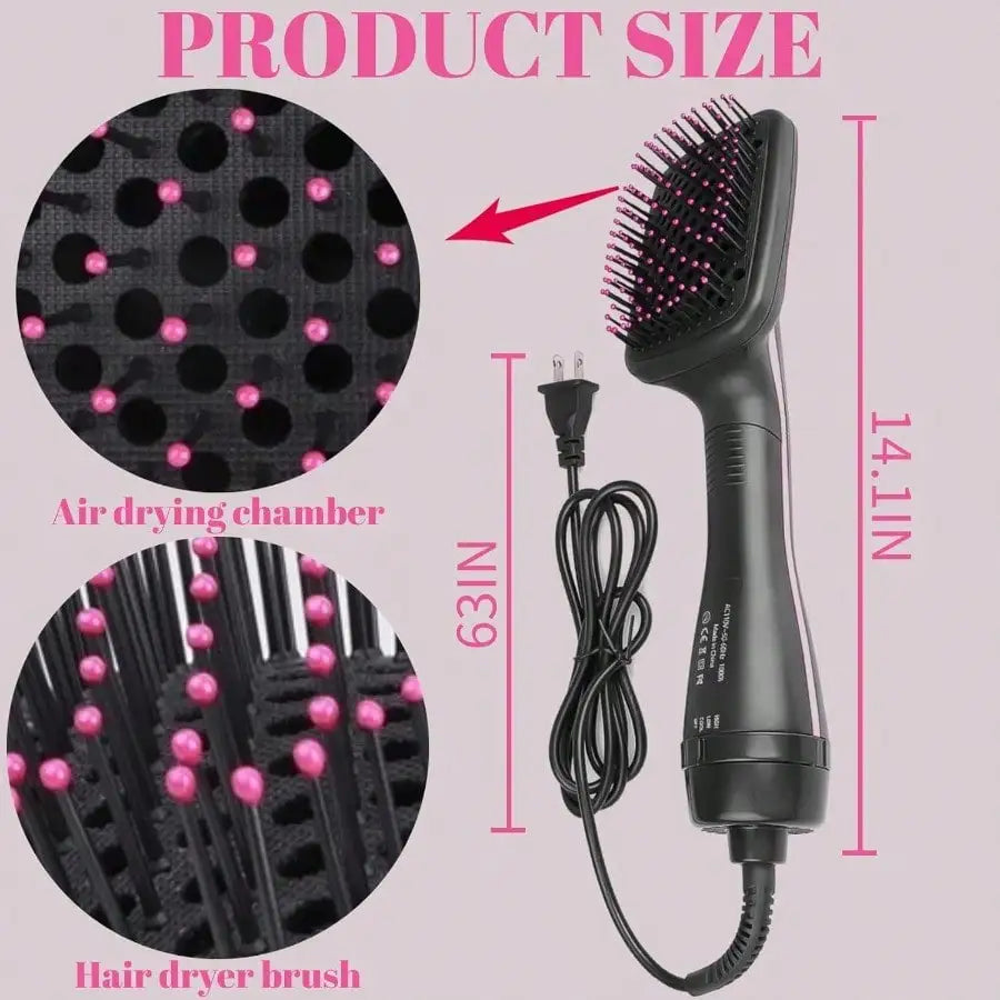 Hair Dryer Brush Blow Dryer Brush In One, 3 In 1 One Step Hair Dryer And Styler, Negative Ion Hair Straightener Hot Air Styling Tool For Straightening Drying Smoothing