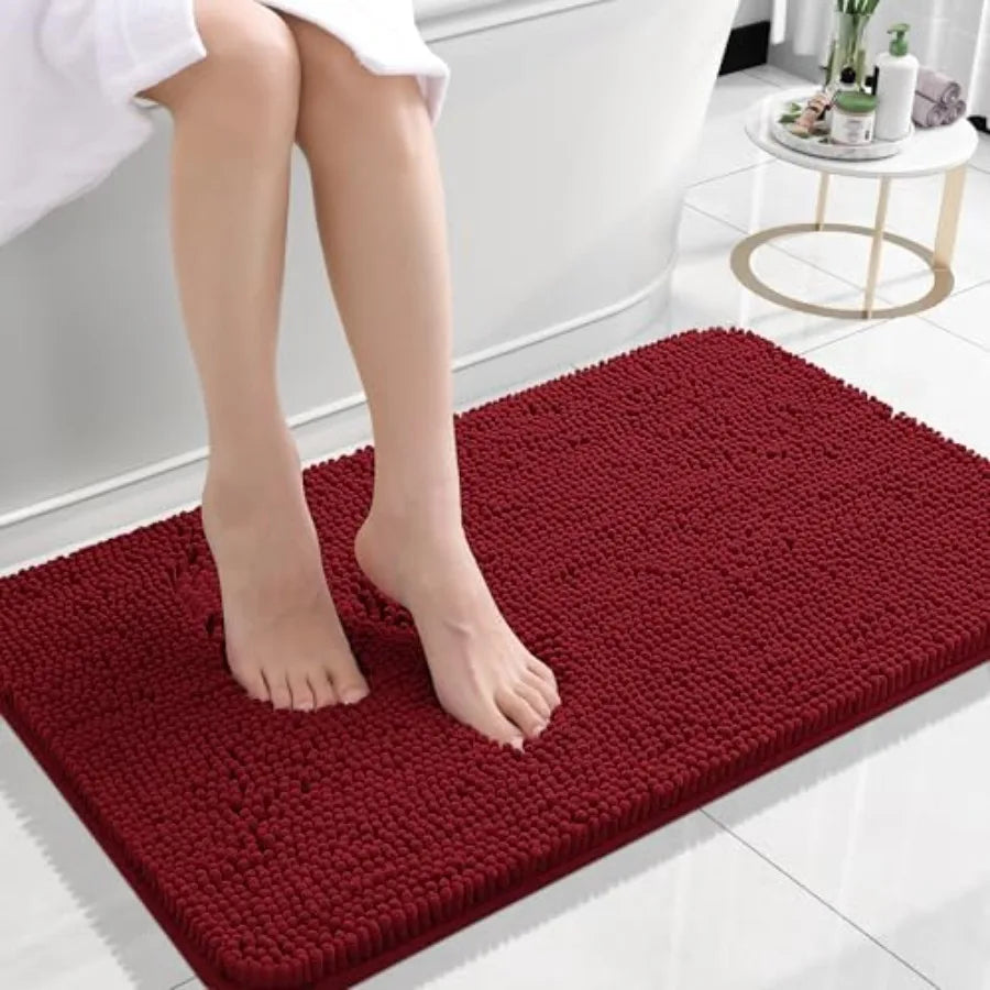 Bathroom Rugs 30x20, Extra Soft Absorbent Chenille Bath Rugs, Rubber Backing Quick Dry, Machine Washable Bath Mats for Bathroom
