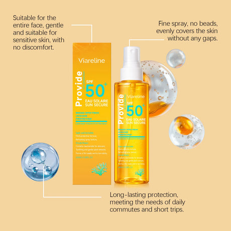100ML Spf50 Sunscreen Spray Non-stciky Protect Skin Moisturizing Enhance Smoothness Refreshing Prevent Sunburn Sunscreen Spray