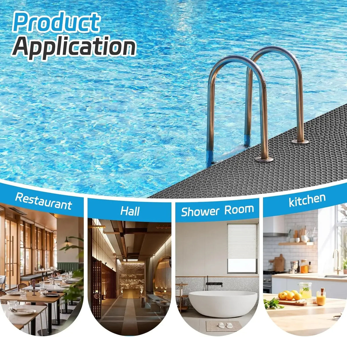 Waterproof Non Slip Floor Mats Plastic PVC Kitchen Bathroom Outdoor Pool Dirt Resistant Foot Mats Carpet For Home