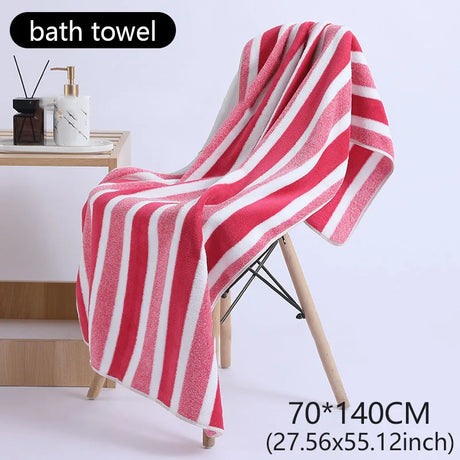 Striped Pattern Towel New Home Soft and Comfortable Bath Towels for Men and Women, Quick Drying Absorbent Towels For Bathroom