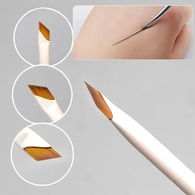 Upgrade Blade Eyeliner Brush Ultra Thin Fine Angle Flat Eyebrow Brush Under The Eye Makeup Brushes Precise Detail Brush White