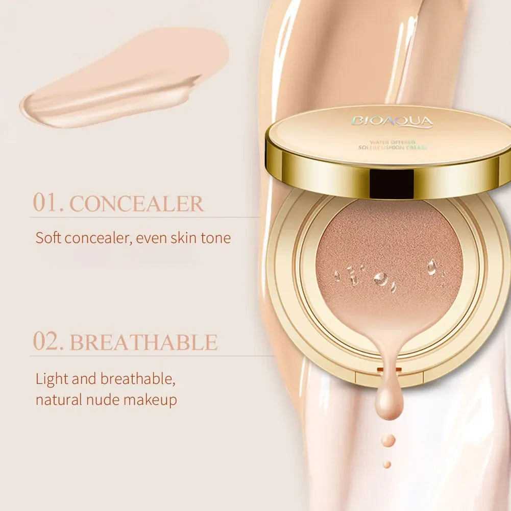 BIOAQUA Waterproof Matte Air Cushion Poreless BB&CC Cream High Coverage Oil-control Soft Face Makeup Foundation Base Cosmetics