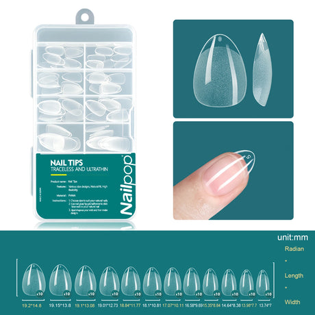 Nailpop 120pcs/box Gel X Nail Tips Medium Short Shape Almond/Square/Soft Gel Nail Tips False Nails Soak Off Easy Nail Extensions