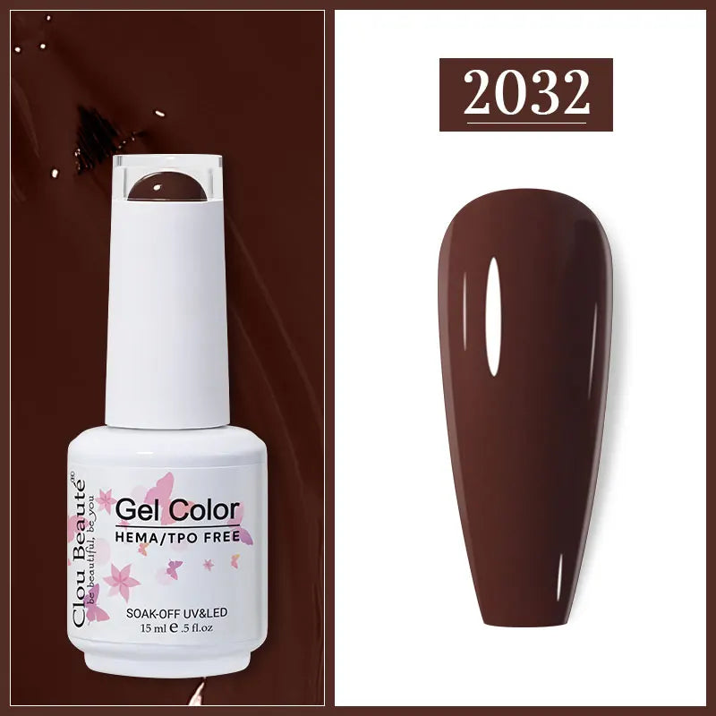 Clou Beaute Gel Nail Polish Neon Brown Royal Blue Red Green Pastal Nude Nail Art Varnishes Gel Lacquer HEMA/TPO FREE UV Gel Nail