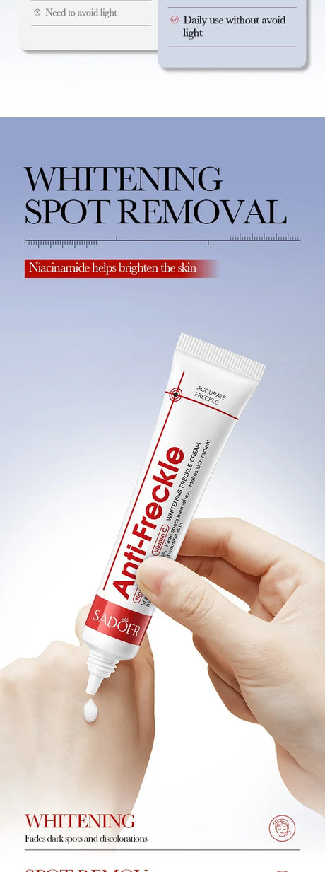 SADOER Anti Freckle Cream Face Brightening Creams Spot Removing Anti-aging Moisturizing Freckles Removal Facial Cream Skin Care