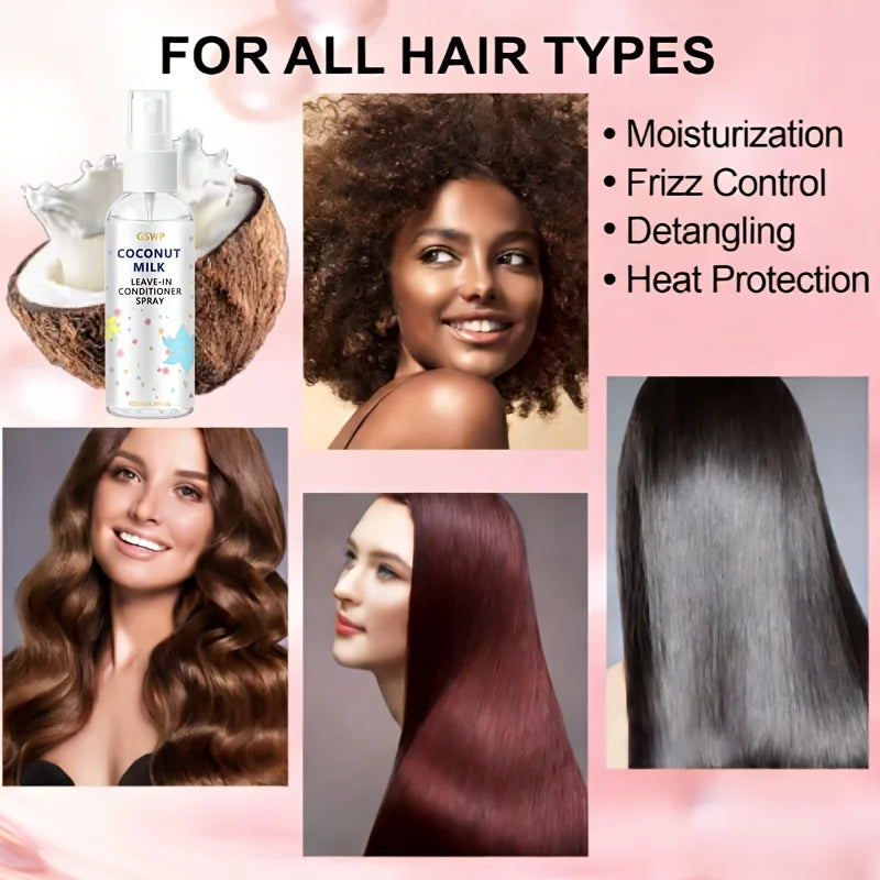 GSWP Coconut Milk Leave-In Conditioner Spray Long-Lasting Fragrance, Oil Control, and Volume, Deep Nourishment. 100/200ml