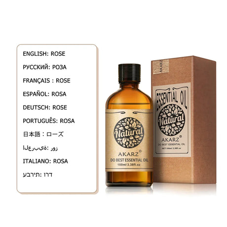 AKARZ Rose Essential Oil Natural for Skin Body Hair Care Diffuser Candle Soap Making DIY Massage Aroma
