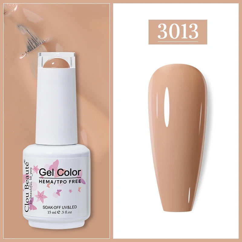 Clou Beaute Gel Nail Polish Neon Brown Royal Blue Red Green Pastal Nude Nail Art Varnishes Gel Lacquer HEMA/TPO FREE UV Gel Nail