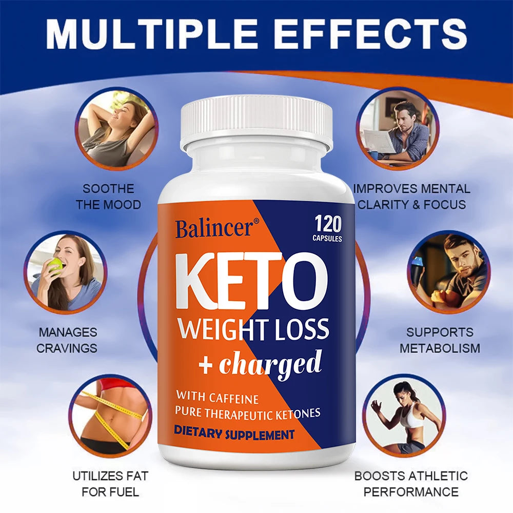 Keto Capsules, Appetite Suppressant, Support Daily Metabolism, Body Management, Detox, Energy & Immune System Wellness